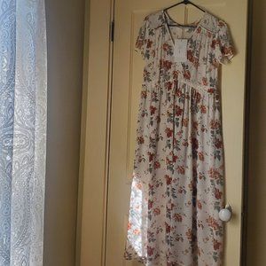 Simple Dawn Dress Red Anenome Garden size small